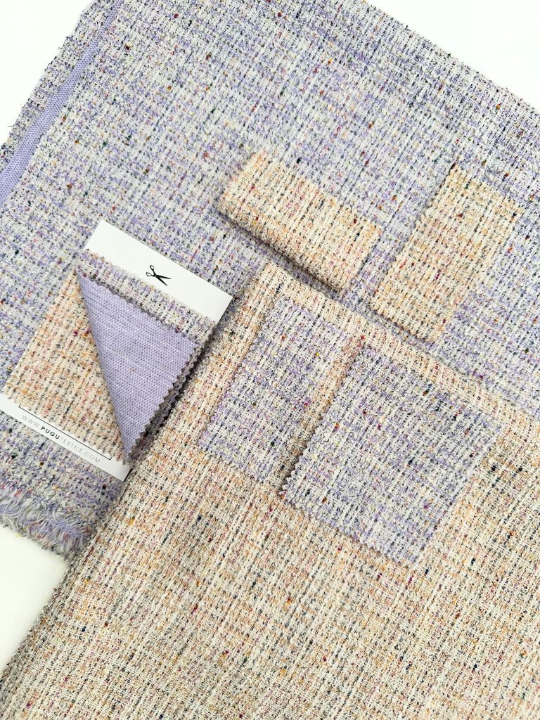 tejido de punto tweed elegante y en dos colores, retales y muestras